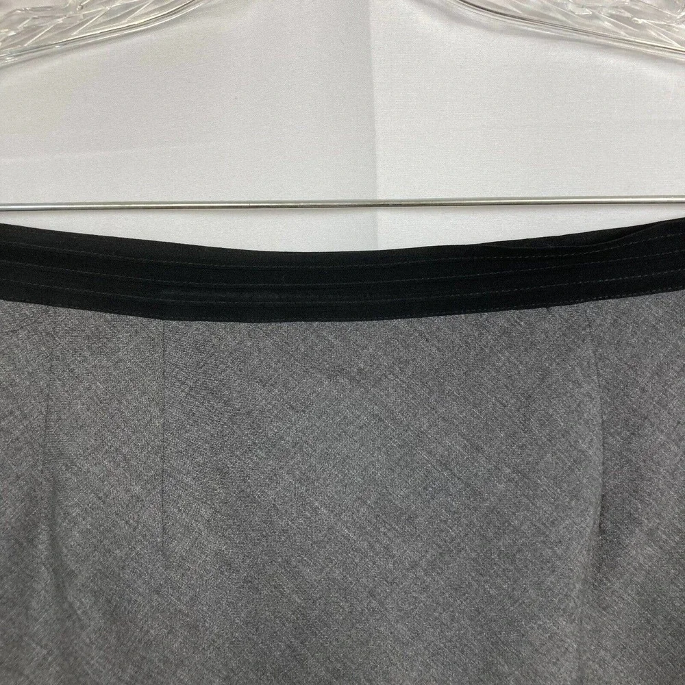 The Limited Skirt Womens Sz 2 Gray Black Wool Silk‎ A Line Midi Lace Trim